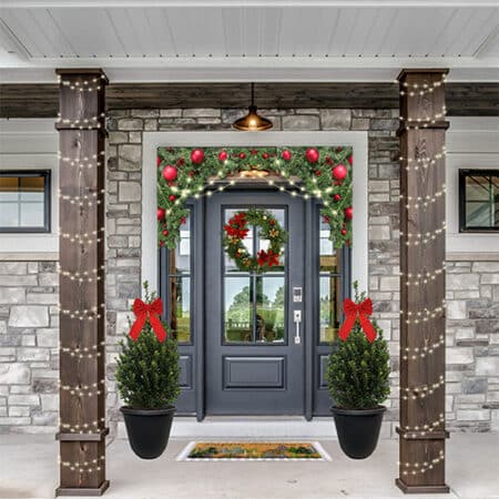 Leyland Cypress Shrub, Holiday Decorative Black Container with Bow (3 Gallon) - Image 3