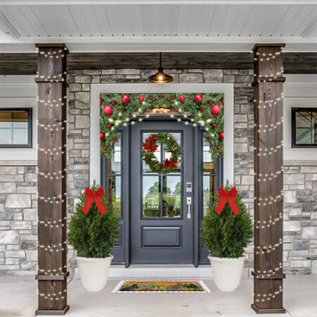 Green Giant Arborvitae Shrub, Holiday Decorative White Container with Bow (3 gallon) - Image 3